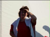 Therese mit Sonnenschutz